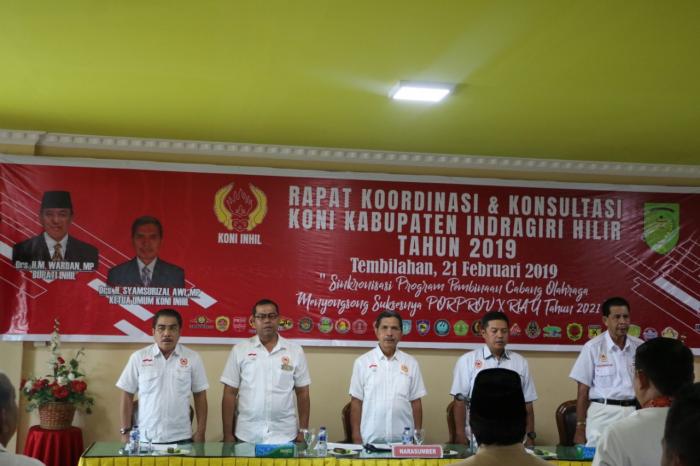 Jelang Porprov X Riau Tahun 2021, Pengurus KONI Inhil Gelar Rapat Koordinasi dan Konsultasi