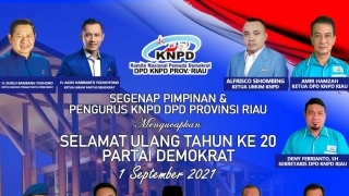 Ulang Tahun Ke-20 Partai Demokrat, DPD KNPD Riau Siap Sukseskan Kegiatan Vaksin dan Bakti Sosial Ulang Tahun Ke-20 Partai Demokrat, DPD KNPD Riau Siap Sukseskan Kegiatan Vaksin dan Bakti Sosial