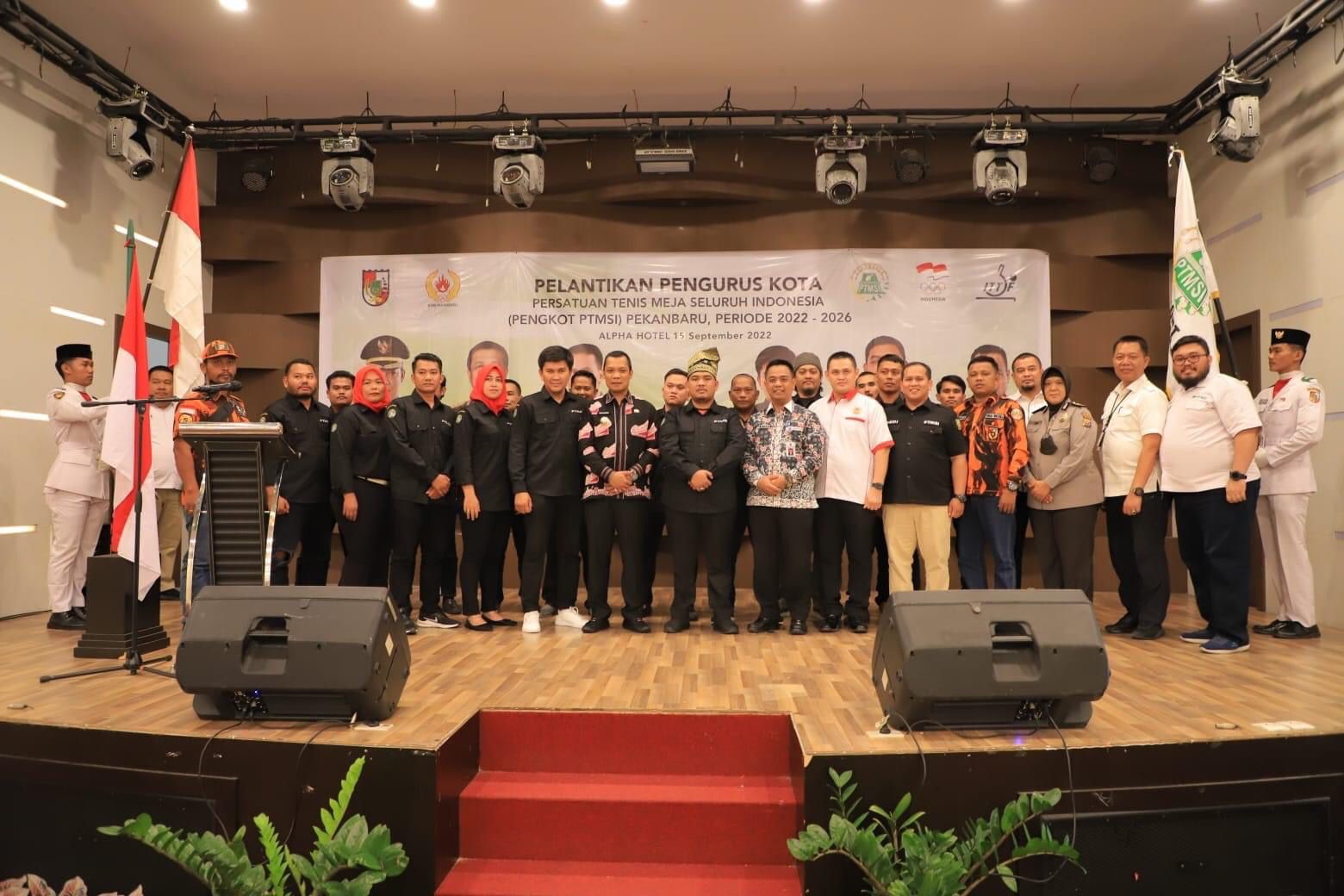 Penuh semangat olahraga, Pengkot PTMSI Pekanbaru Resmi Dilantik